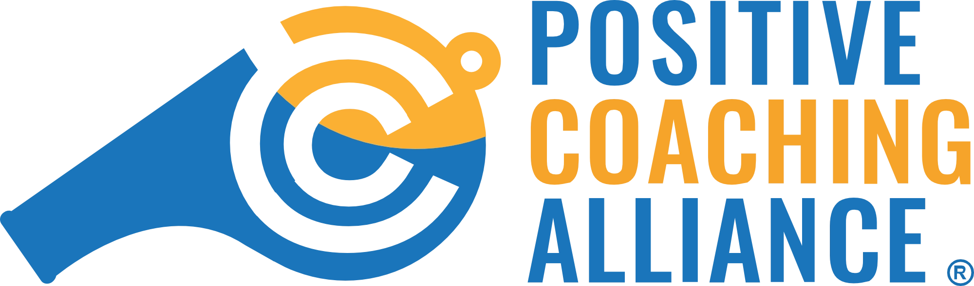 Graphic logo reading “Positive Coaching Alliance” with a stylized circular emblem.