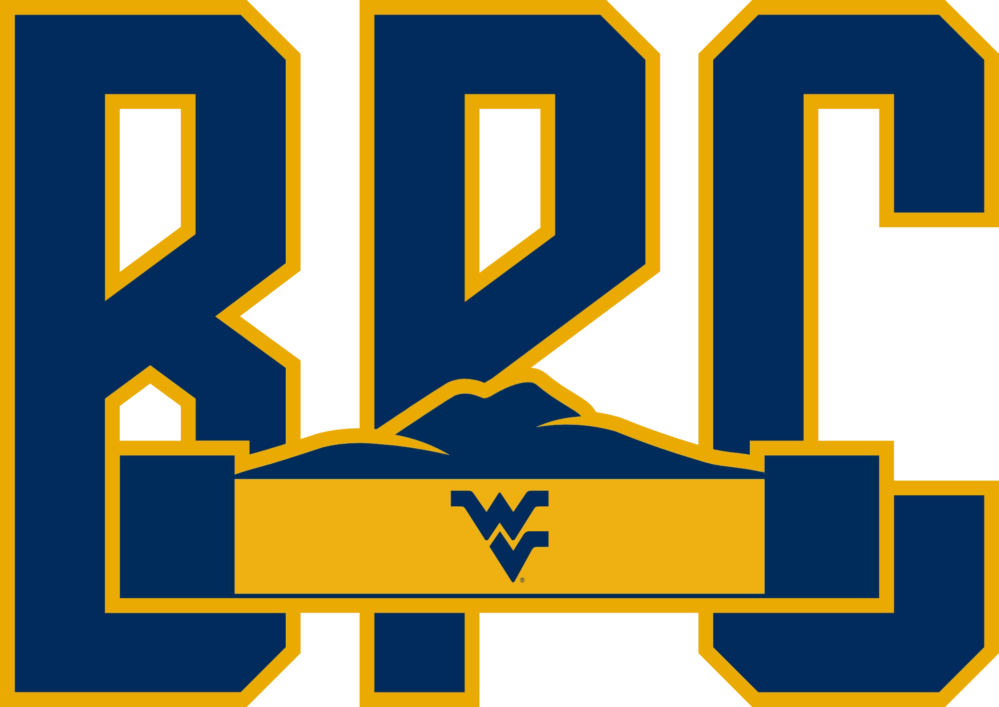 Stylized “BPC” lettering with a mountain graphic and WV logo integrated into the design.